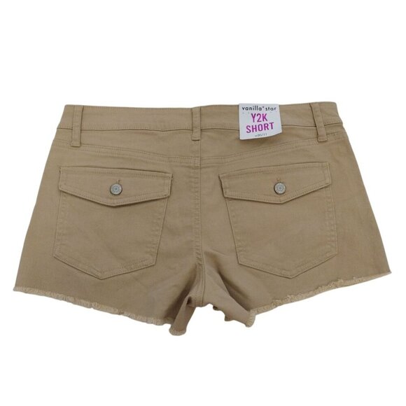 Vanilla Star Womens W30 Tan Frayed Hem Y2K Shorts, NWT. - Picture 2 of 6